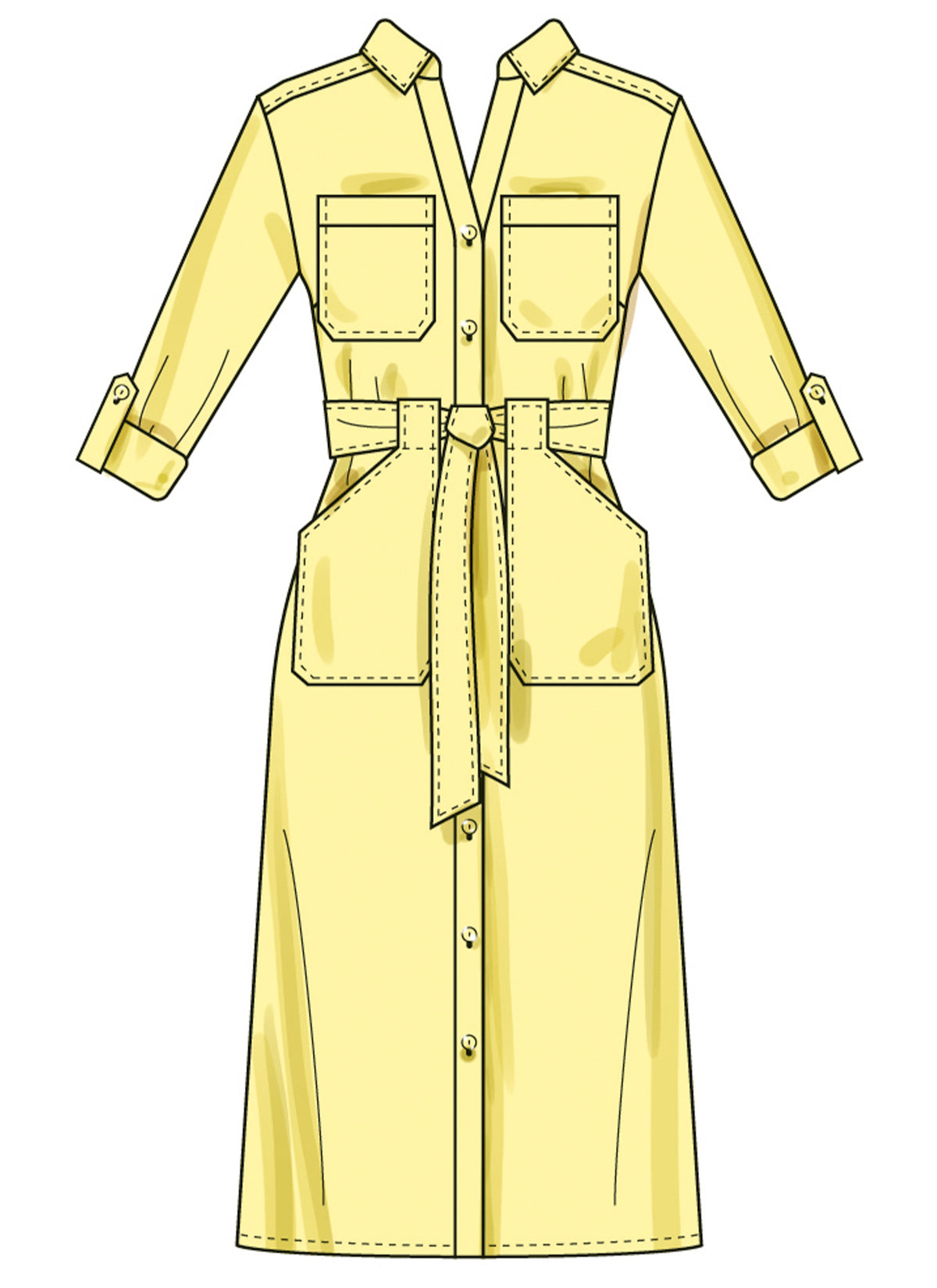 Simplicity Misses & Women's Dresses with Tie Belt Sewing Pattern S3065