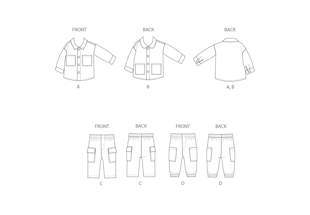 Simplicity Toddlers' Jackets and Pants Sewing Pattern S3081A