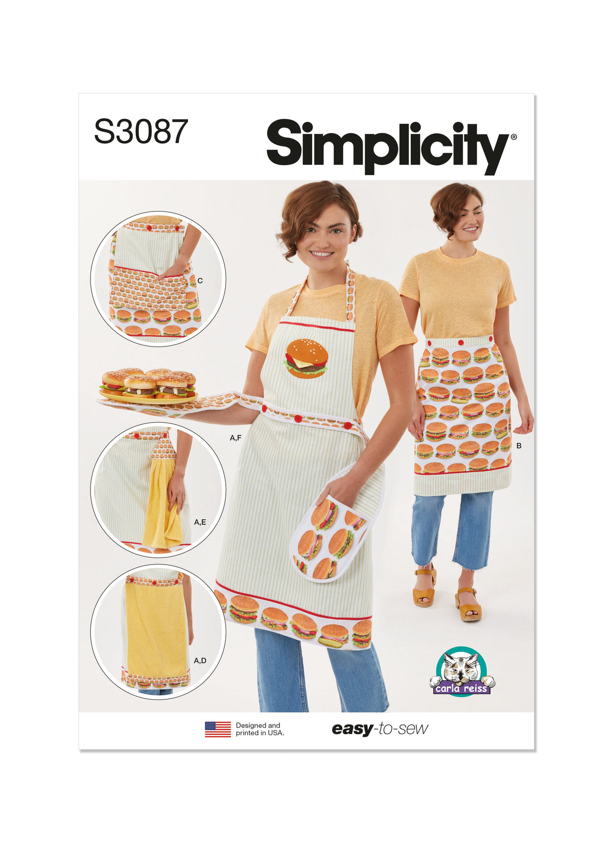 Simplicity Aprons & Kitchen Accessories Sewing Pattern S3087A