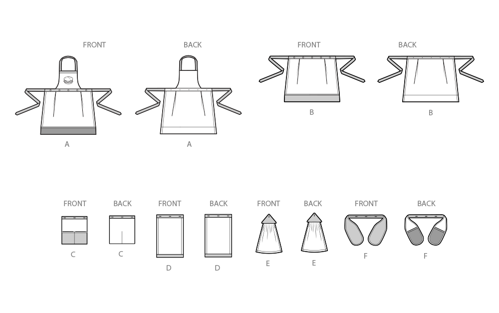 Simplicity Aprons & Kitchen Accessories Sewing Pattern S3087A