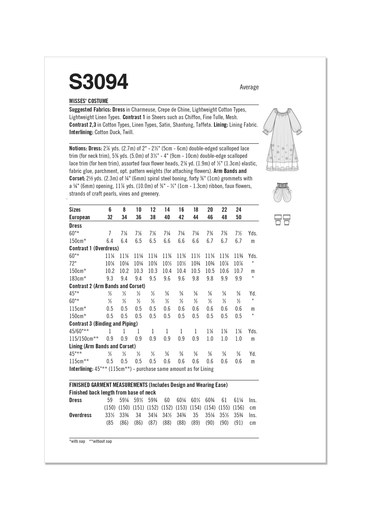 Simplicity Misses Costume by Raine Emery Sewing Pattern S3094