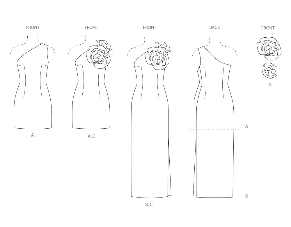 Simplicity Misses & Miss Petite Dress with 3D Flowers Pattern S3099