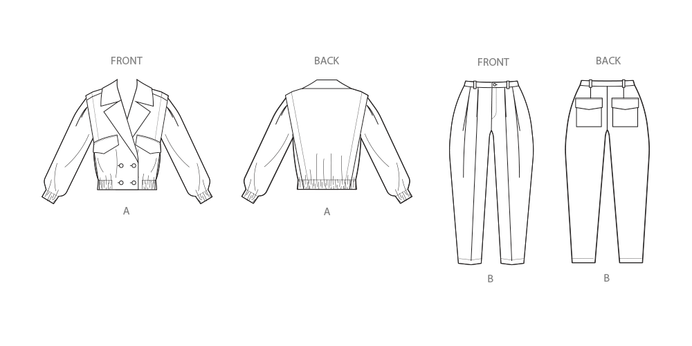 Simplicity Misses Jacket and Pants Sewing Pattern Guide S3107