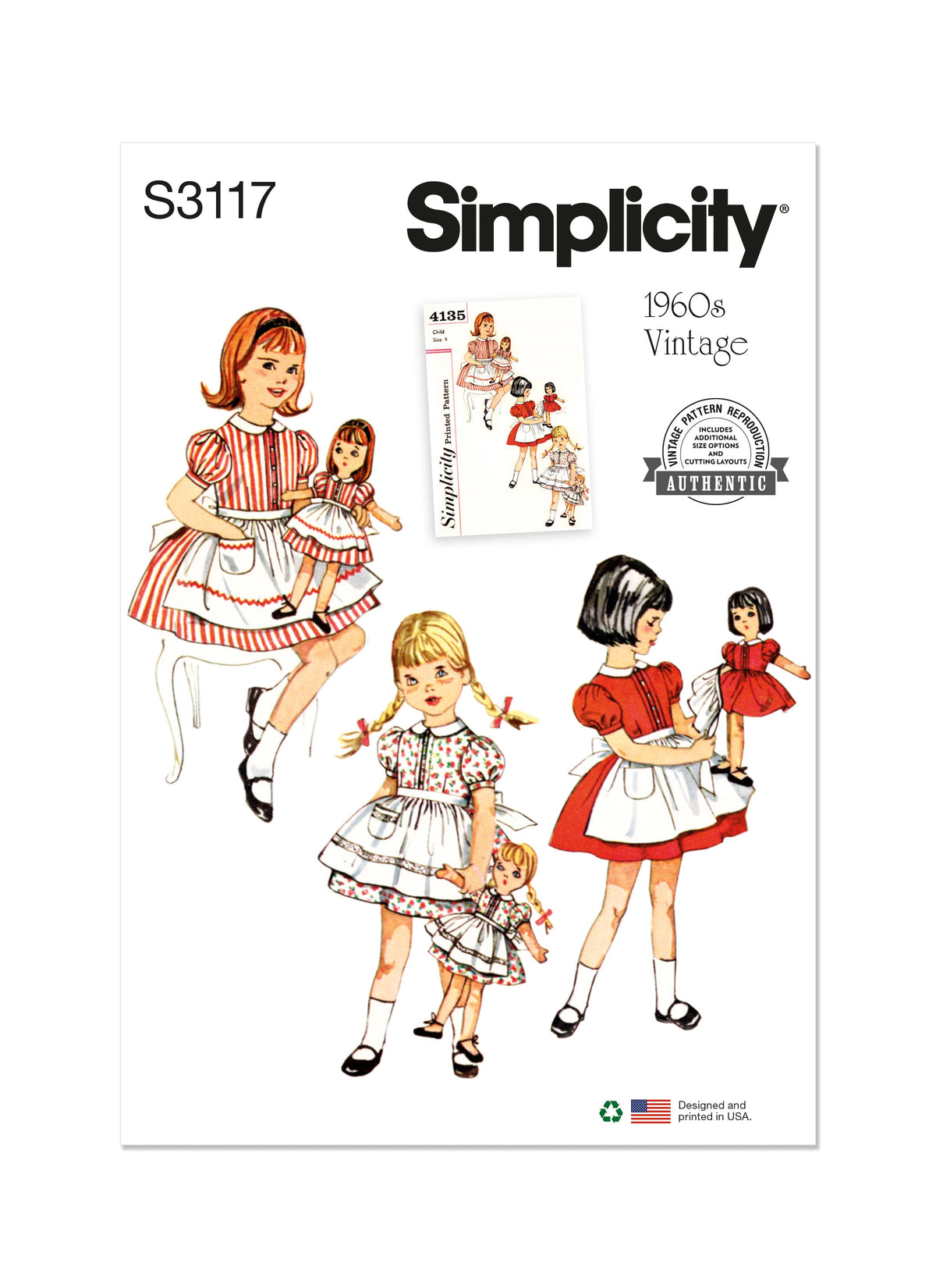 Simplicity: Children's Dress & Apron Sewing Pattern S3117A