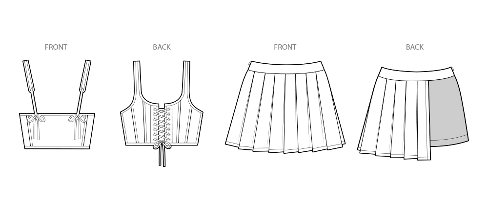 Simplicity Misses Cropped Corset and Skort Sewing Pattern S3118