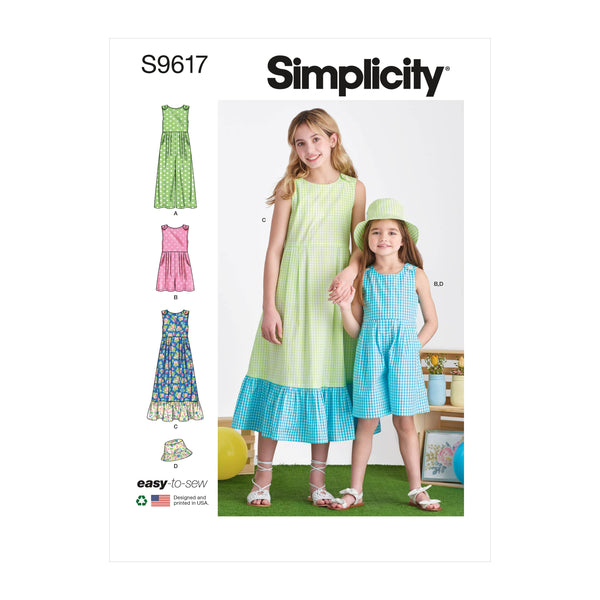 Simplicity Childrens and Girls Jumpsuit, Romper and Dress Sewing Pattern S9617