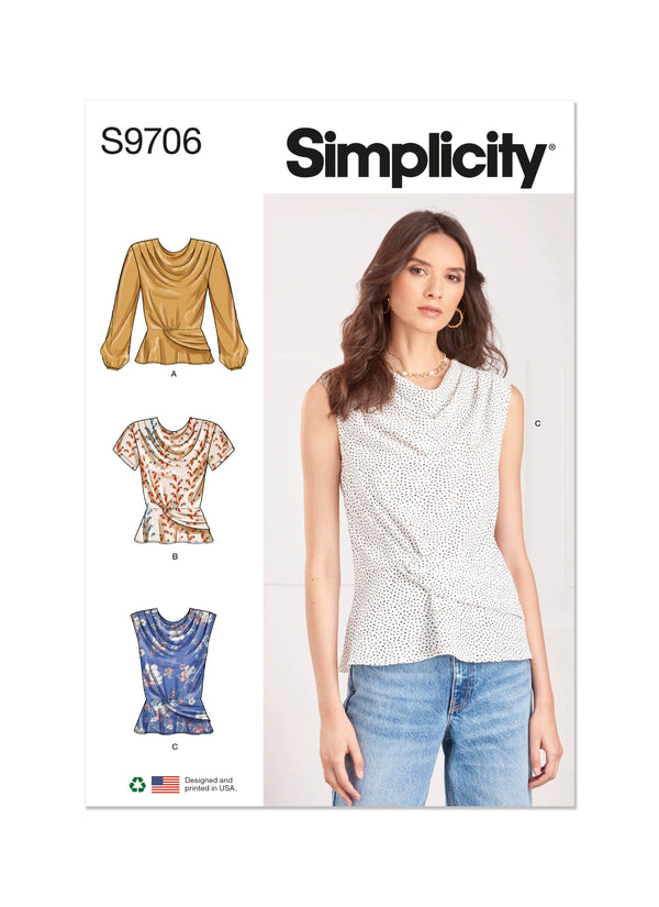 Simplicity Misses Tops Sewing Pattern S9706