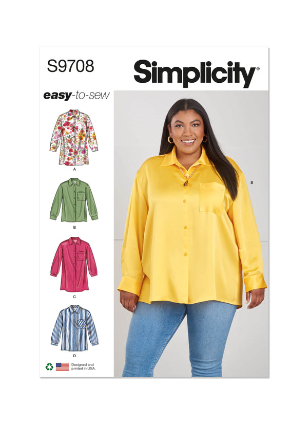 Simplicity Womens Shirts Sewing Pattern S9708