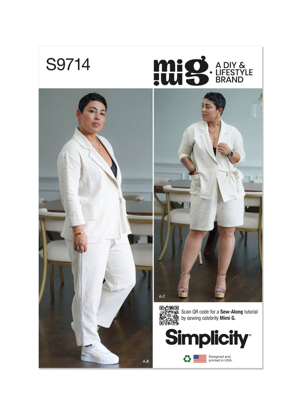 Simplicity Misses Jacket, Pants and Shorts by Mimi G Style Sewing Pattern S9714