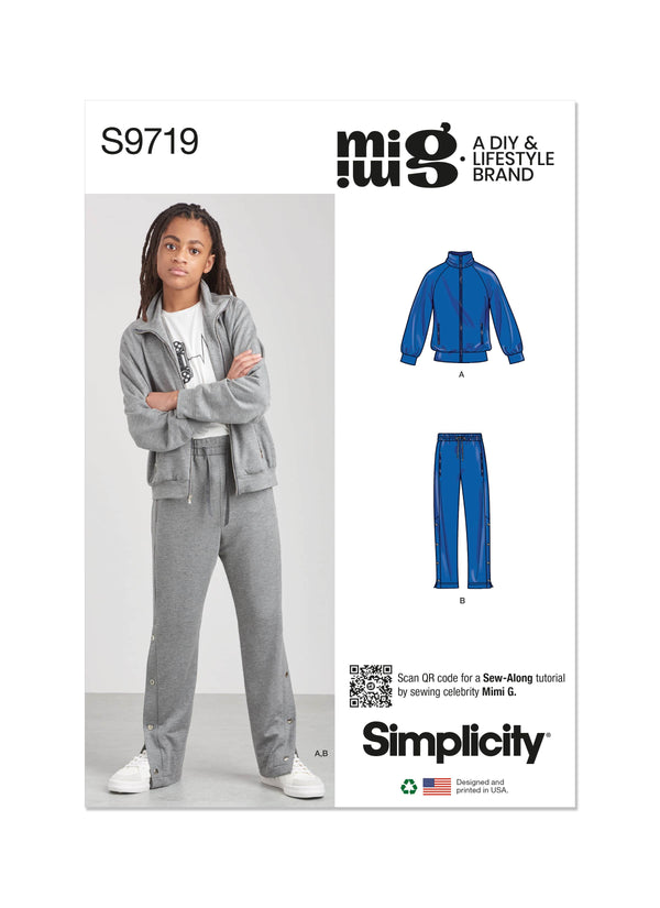Simplicity Boys Knit Jacket and Pants by Mimi G Style Sewing Pattern S9719 A (S-M-L)