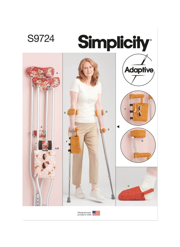 Simplicity Crutch Pads, Bag and Toe Cover Sewing Pattern S9724 OS 