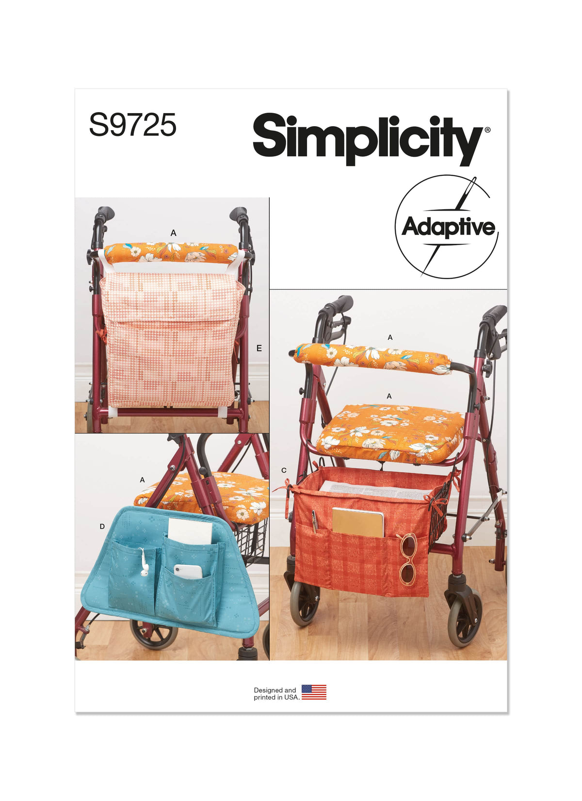 Simplicity Wheeled Walker Accessories Sewing Pattern S9725 OS