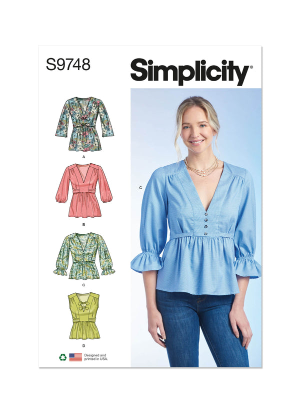 Simplicity Misses Top with Sleeve Variations Sewing Pattern S9748