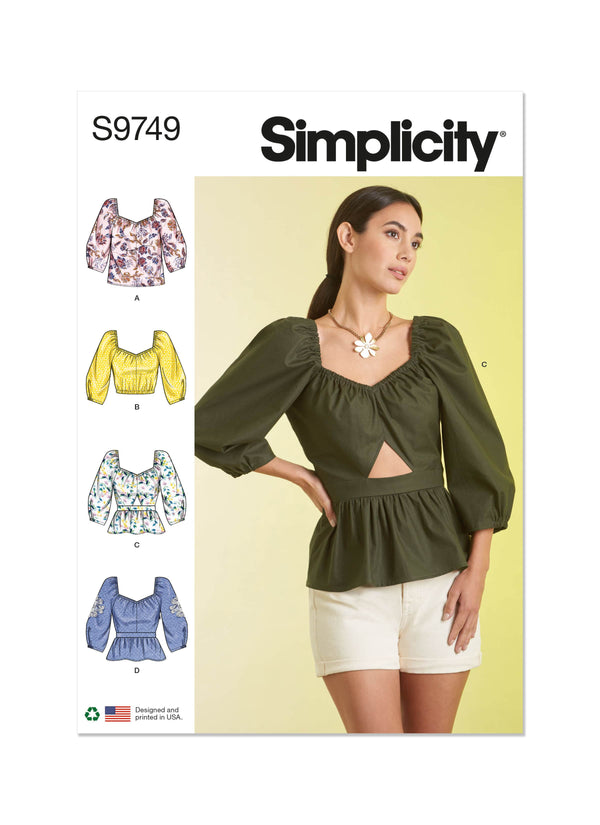 Simplicity Misses Tops Sewing Pattern S9749