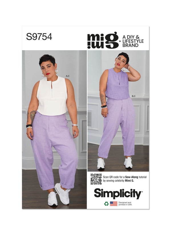 Simplicity Misses Tops & Cargo Pants by Mimi G Style Sewing Pattern S9754