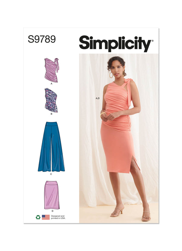 Simplicity Misses Knit Tops, Pants and Skirt Sewing Pattern S9789