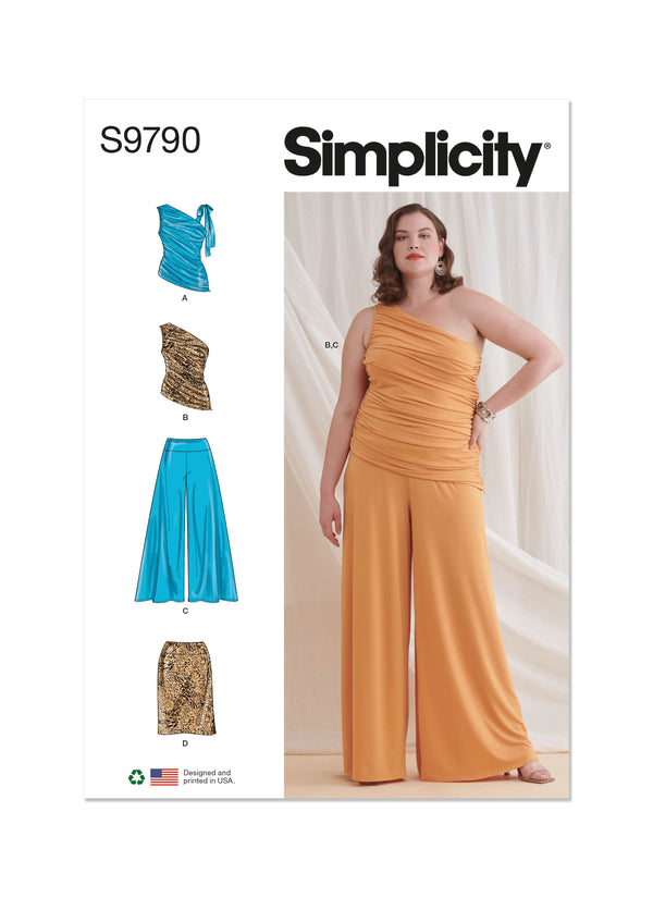 Simplicity Womens Knit Tops, Pants and Skirt Sewing Pattern S9790