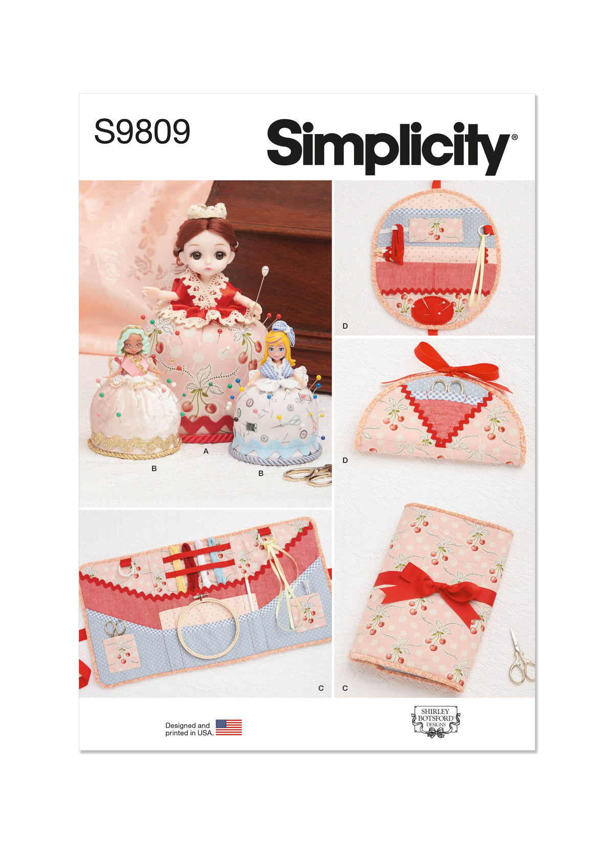 Simplicity Pincushion Dolls, Project Organizer and Etui by Shirley Botsford Sewing Pattern S9809 OS