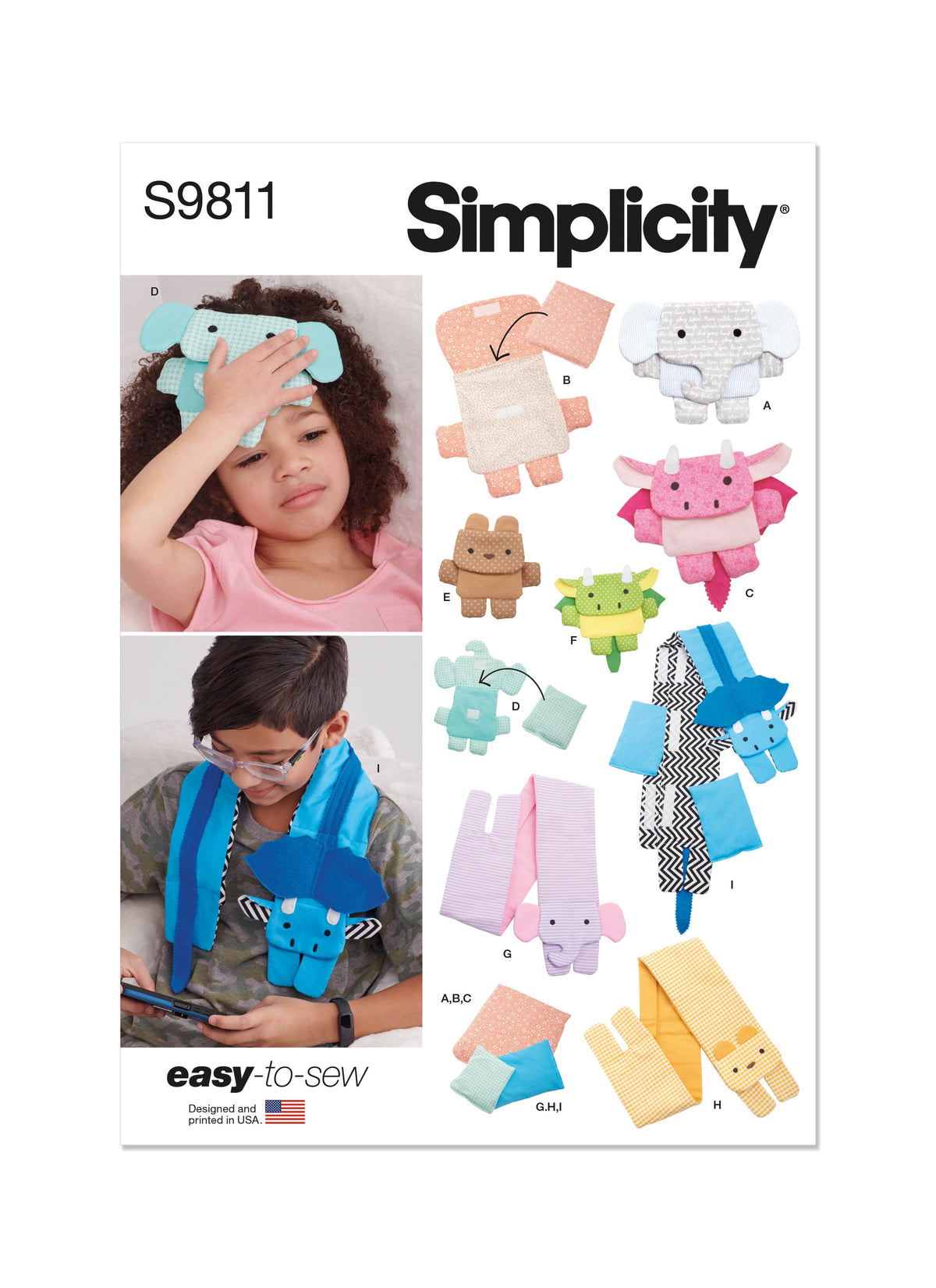 Simplicity Childrens Warm or Cool Packs and Covers Sewing Pattern S9811 OS