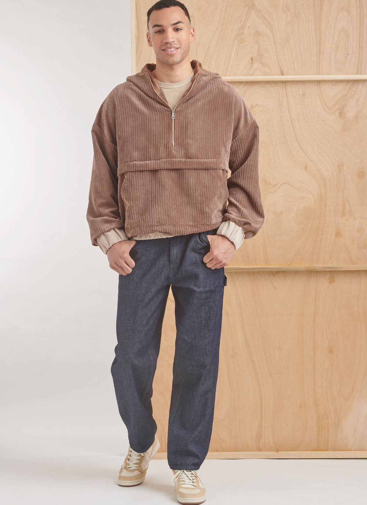 Simplicity Mens Half Zip Hoodie Sewing Pattern S9829A (S-M-L-XL-XXL)