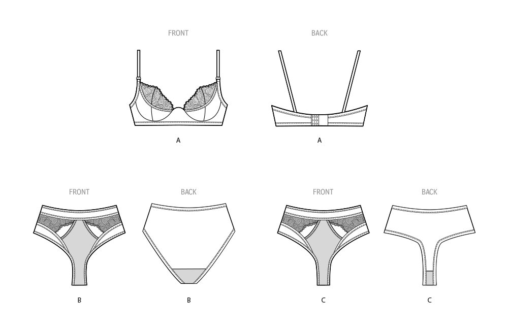 Simplicity Misses & Womens Bra, Panty & Thong by Madalynne Pattern S9833A