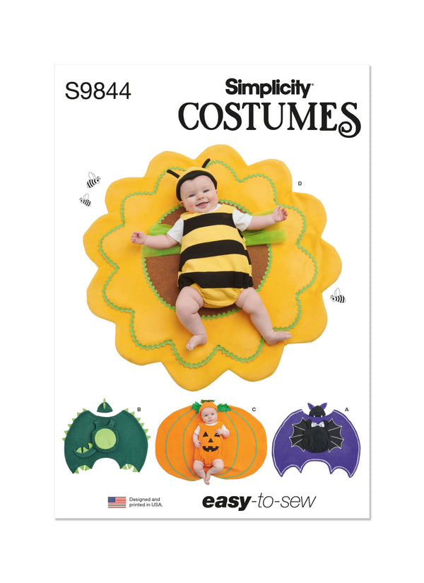 Simplicity Babies Costumes Sewing Pattern S9844 A (XS-S-M-L)