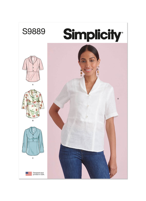 Simplicity Misses Tops Sewing Pattern S9889