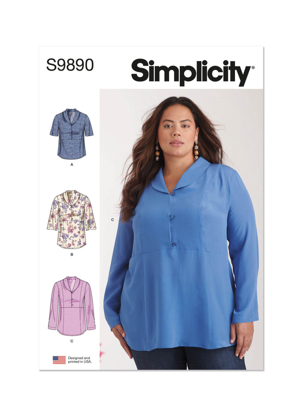 Simplicity Womens Tops Sewing Pattern S9890