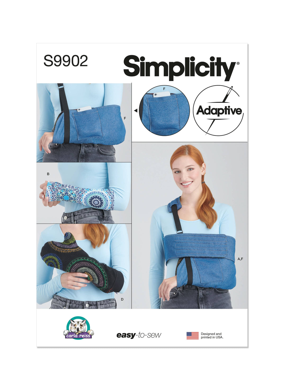 Simplicity Wrap Sleeves & Mitt in Two Sizes Sling By Carla Reiss Pattern S9902A