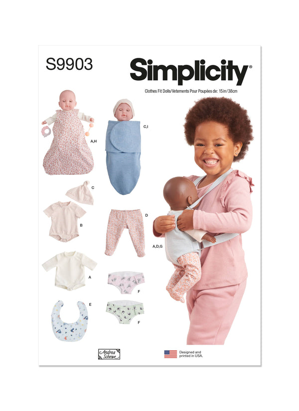Simplicity 15” Doll Clothes &Accessories By Schewe Sewing Pattern S9903 OS
