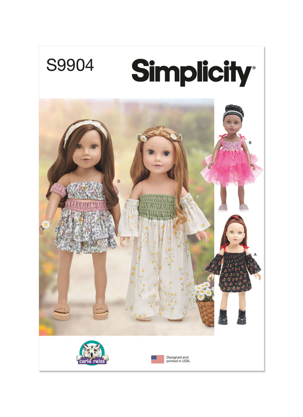 Simplicity 18" Doll Clothes By Carla Reiss Sewing Pattern S9904 OS