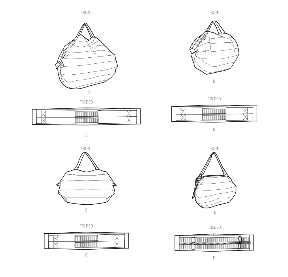 Simplicity Bag in Four Sizes Sewing Pattern S9908 OS
