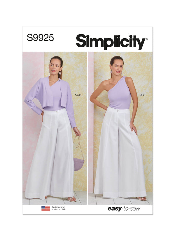 Simplicity Easy To Sew Misses Pants, Knit Shrug and Top Sewing Pattern S9925