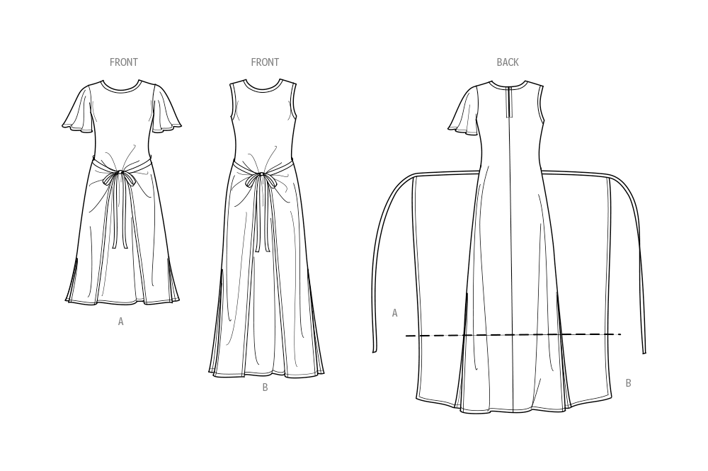 Simplicity Misses Knit Dress with Sleeve & Length Patterns S9947