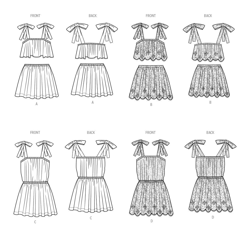 Simplicity: Children's & Girls Tops, Skirts, and Dresses Patterns S9963