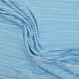 Satin Feel Cloque Crinkled Pleats Plisse Fabric - Baby Blue