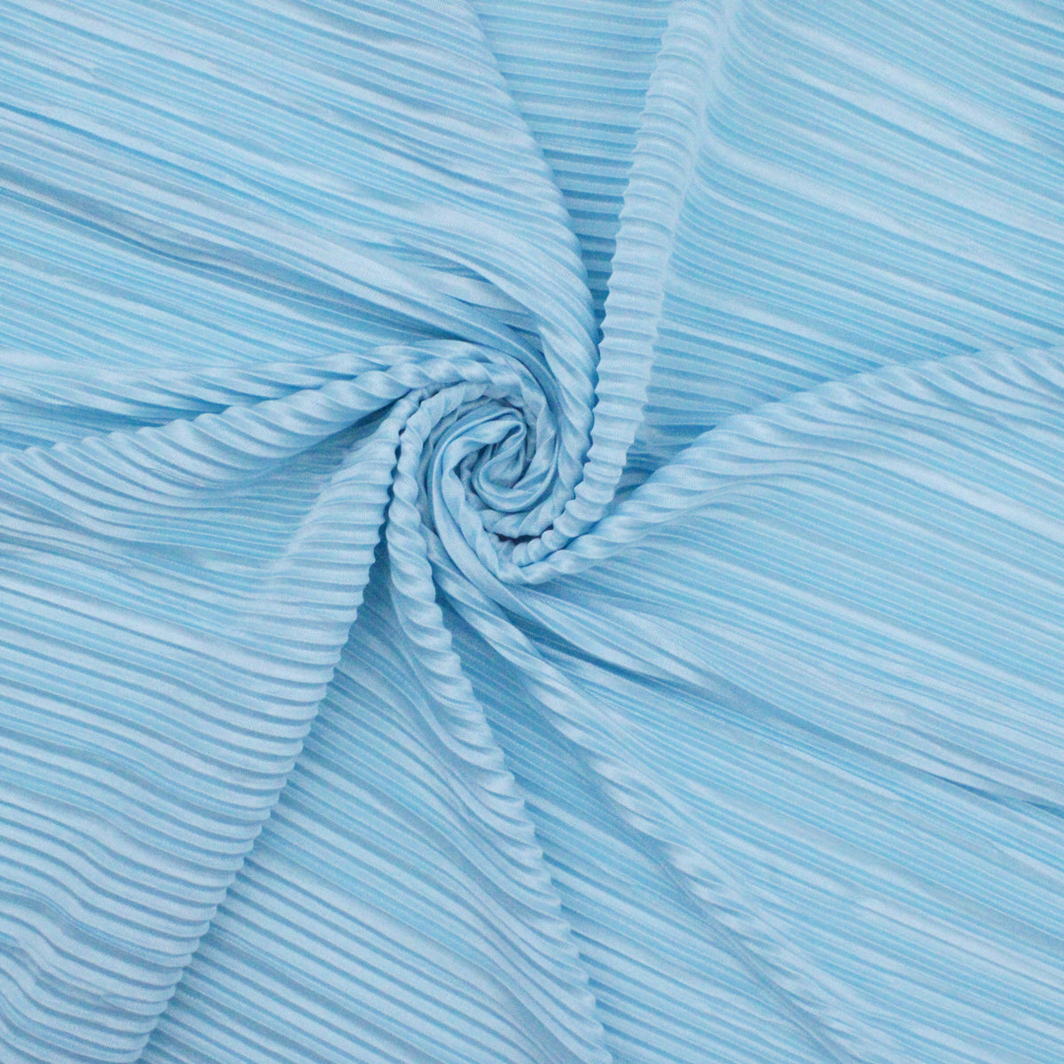 Satin Feel Cloque Crinkled Pleats Plisse Fabric - Baby Blue