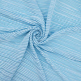 Satin Feel Cloque Crinkled Pleats Plisse Fabric - Baby Blue