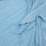 Satin Feel Cloque Crinkled Pleats Plisse Fabric - Baby Blue