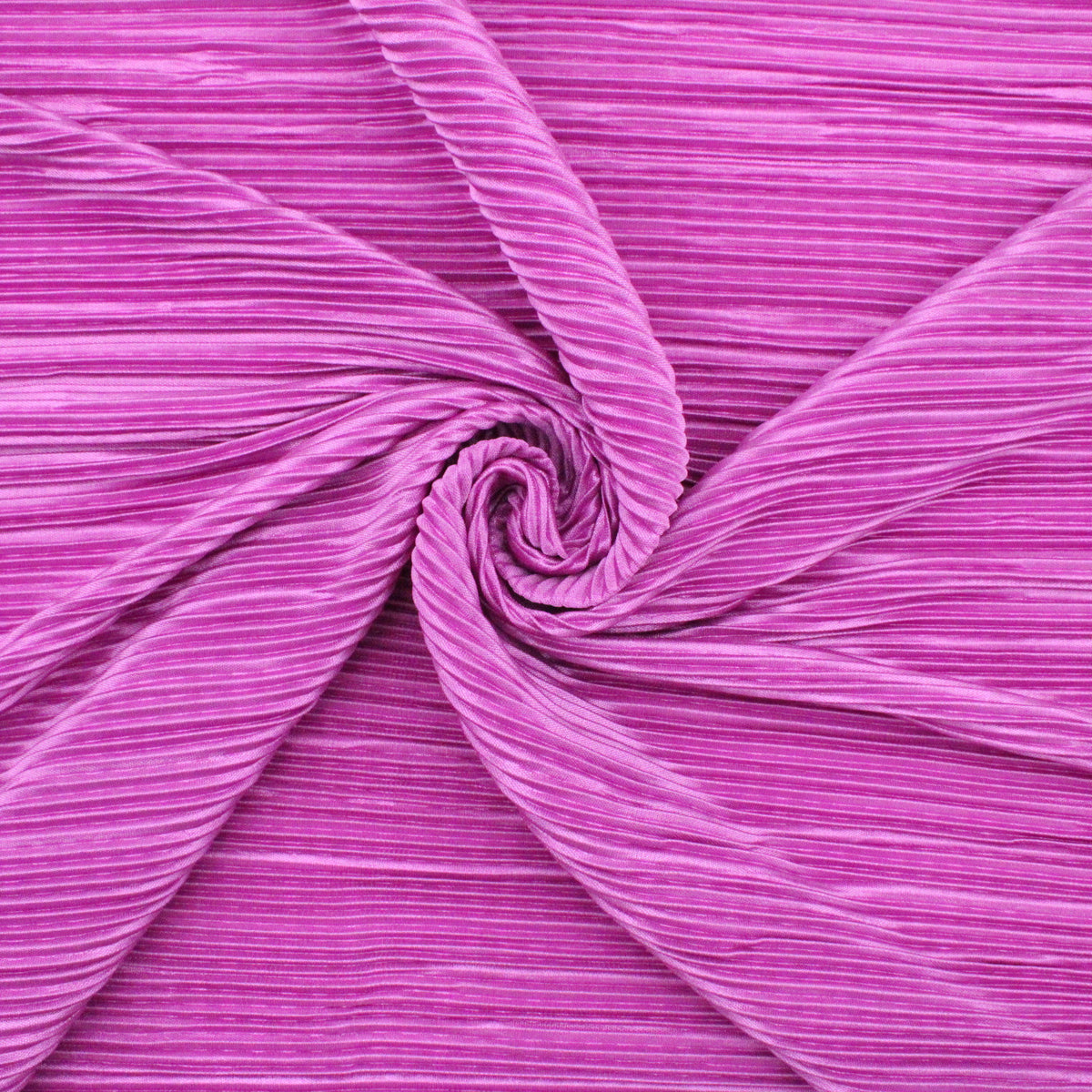 Satin Feel Cloque Crinkled Pleats Plisse Fabric - Cattleya Orchid
