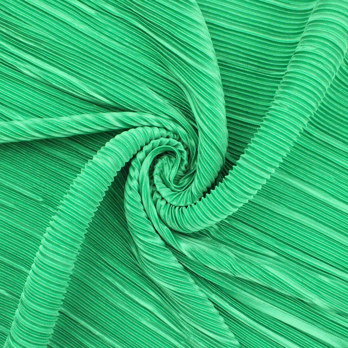 Satin Feel Cloque Crinkled Pleats Plisse Fabric - Emerald Green