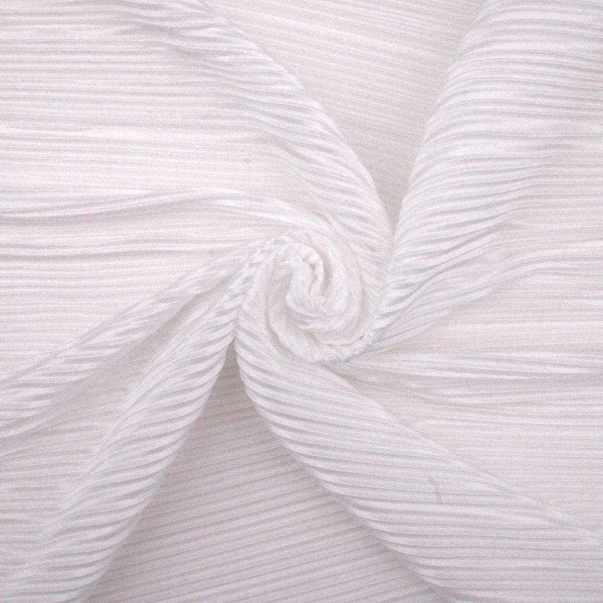 Satin Feel Cloque Crinkled Pleats Plisse Fabric - Ivory