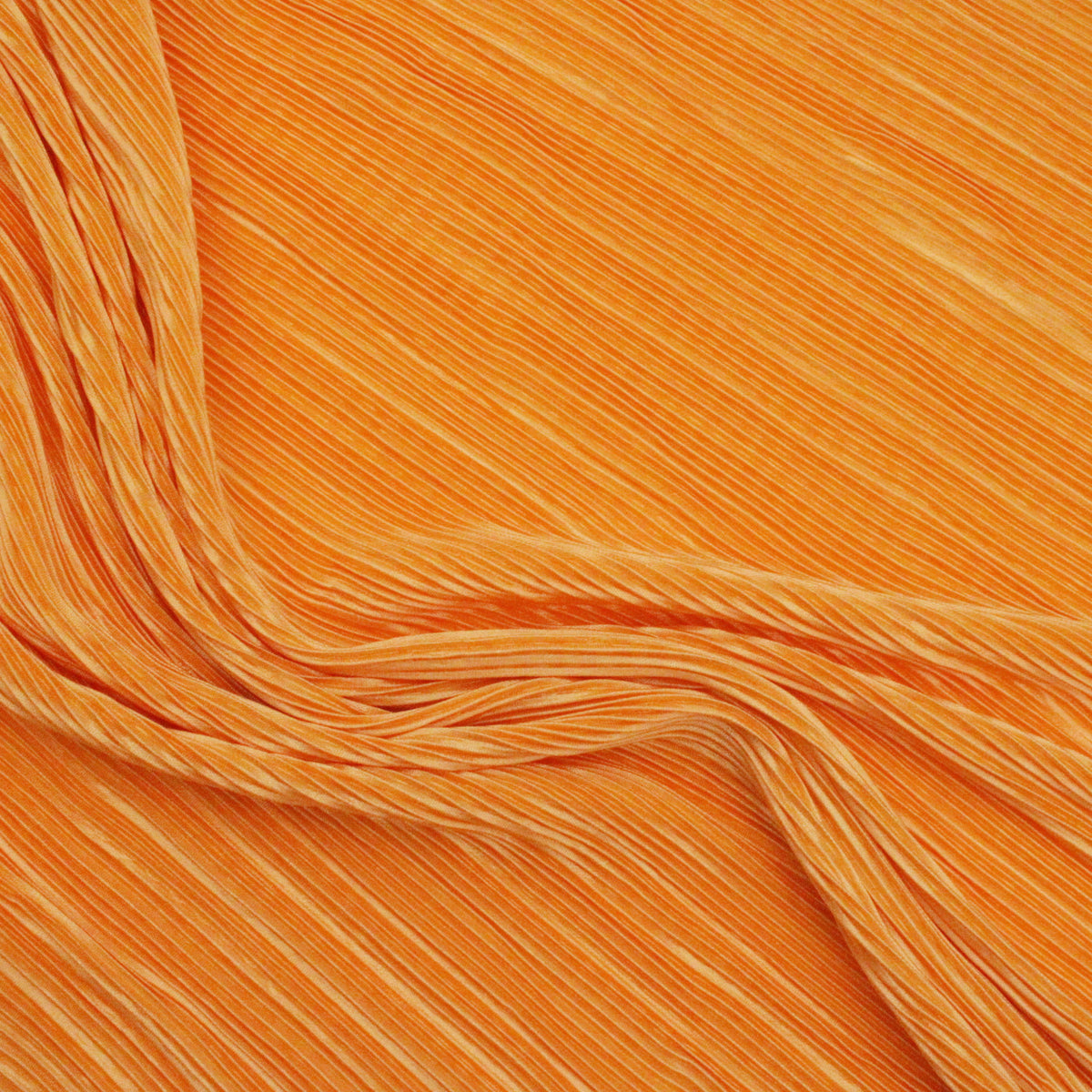 Satin Feel Cloque Crinkled Pleats Plisse Fabric - Mustard