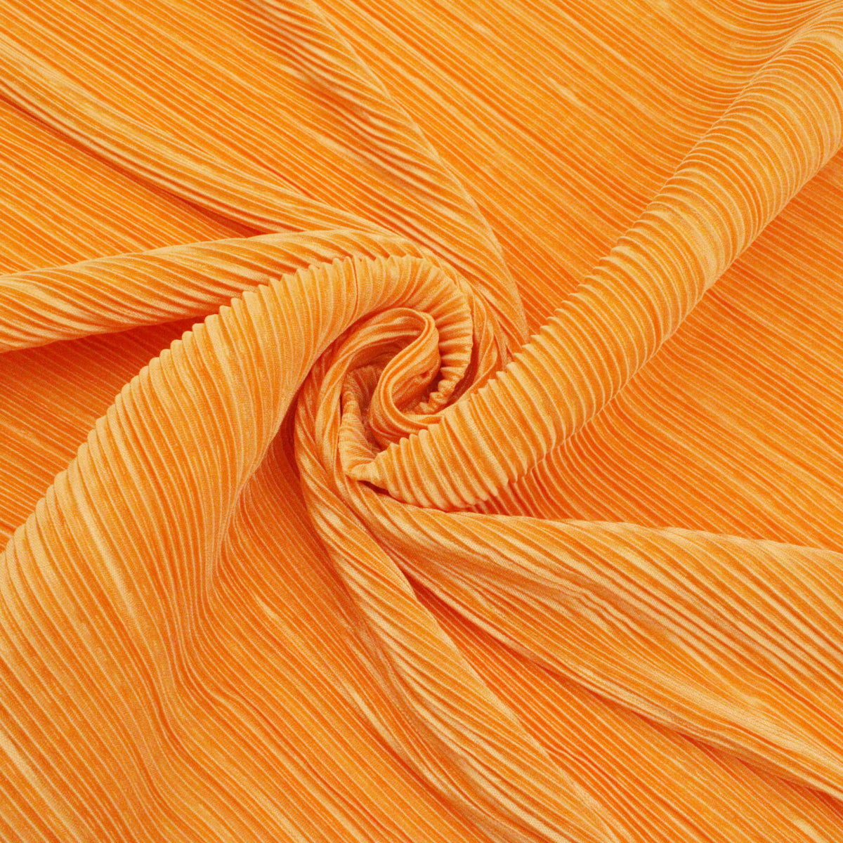Satin Feel Cloque Crinkled Pleats Plisse Fabric - Mustard