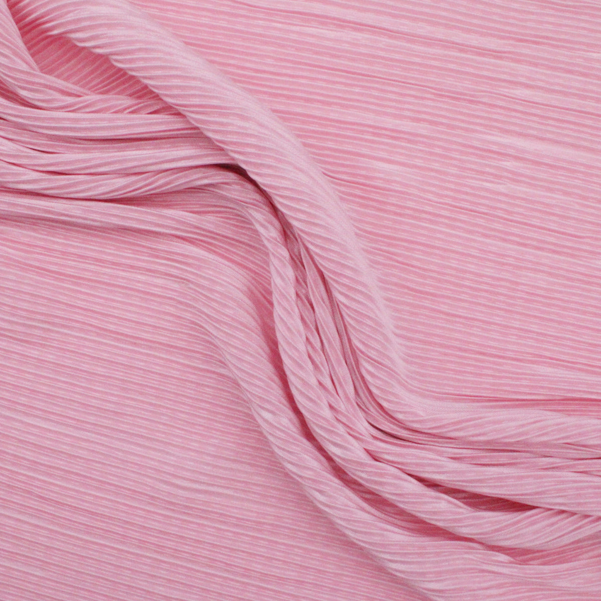 Satin Feel Cloque Crinkled Pleats Plisse Fabric - Pink