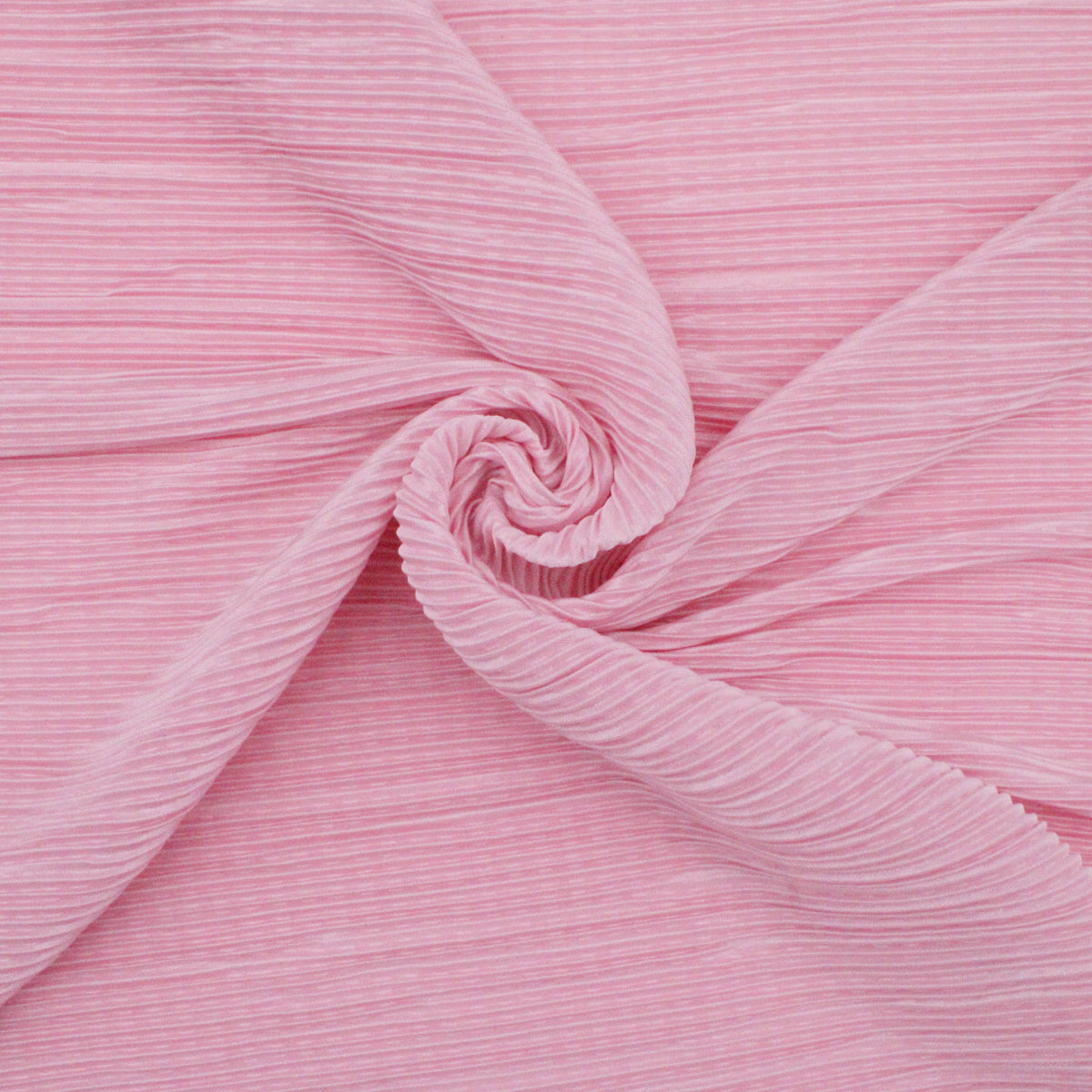 Satin Feel Cloque Crinkled Pleats Plisse Fabric - Pink