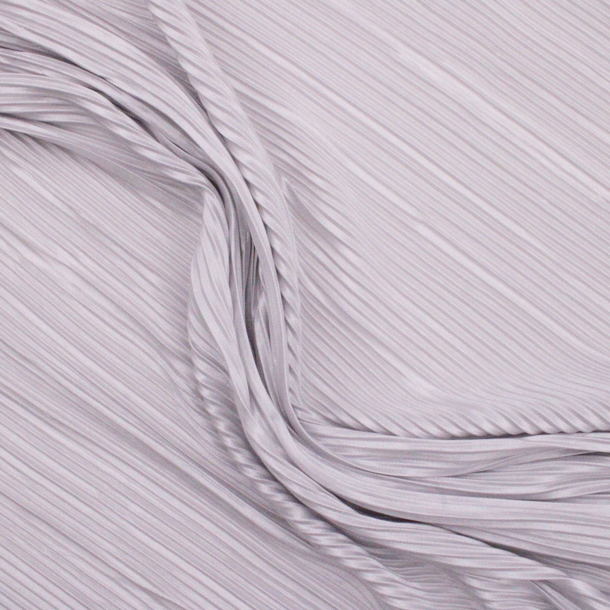 Satin Feel Cloque Crinkled Pleats Plisse Fabric - Silver Grey