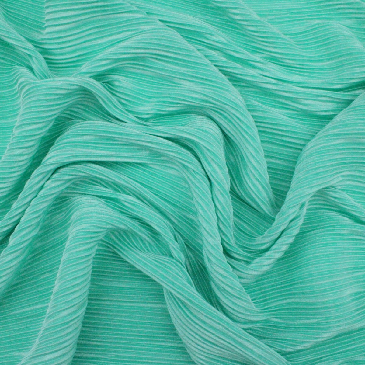 Satin Feel Cloque Crinkled Pleats Plisse Fabric - Tropical Aqua