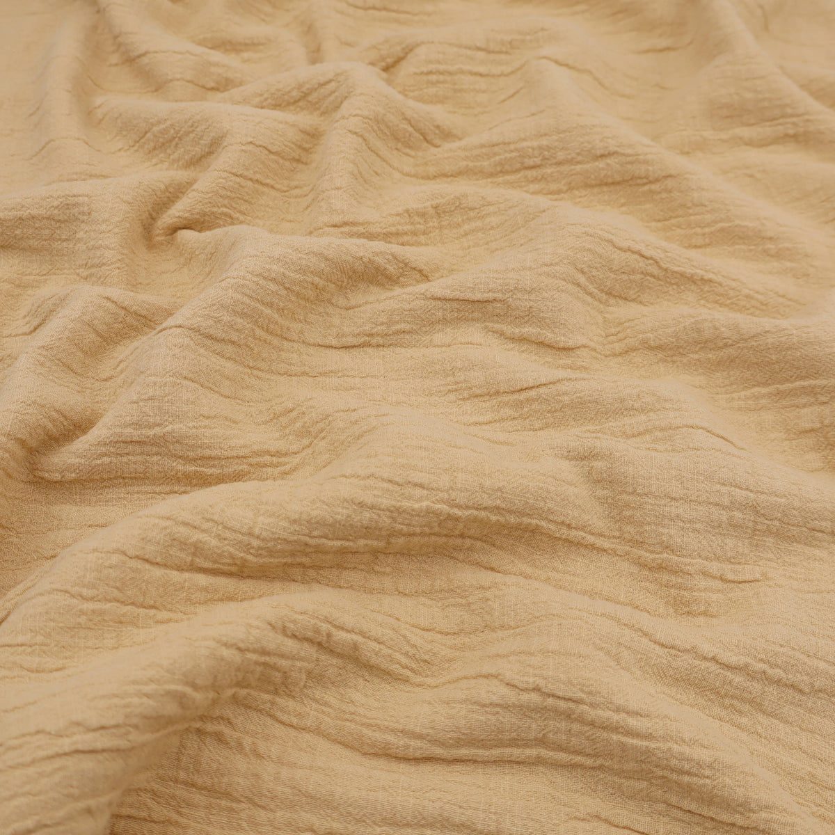 Slubbed Cotton Textured Double Gauze Dressmaking Fabric - Corn Yellow