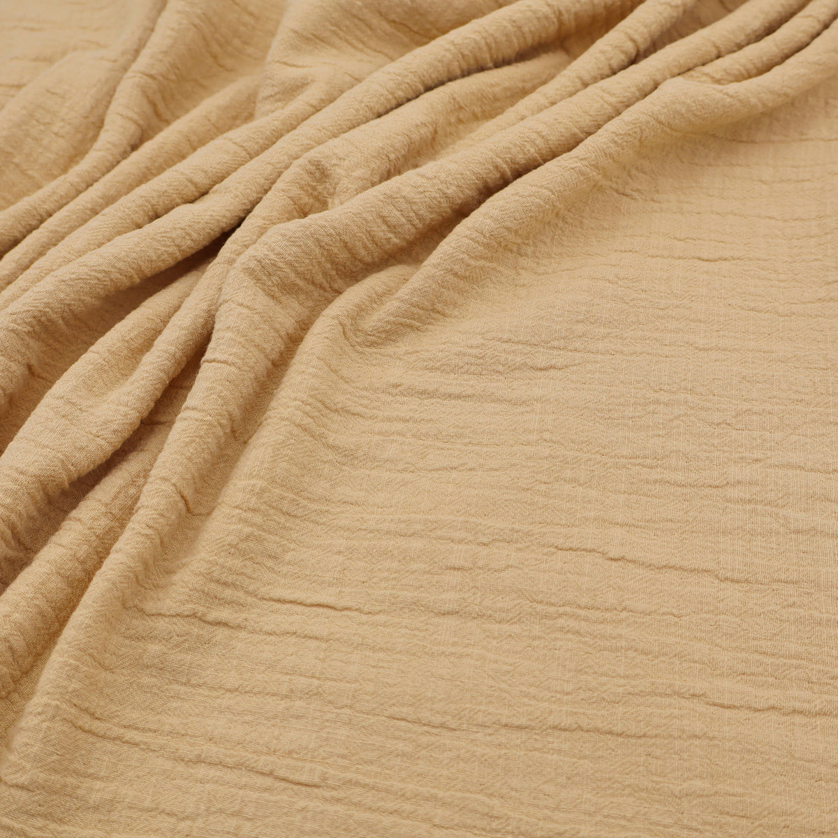 Slubbed Cotton Textured Double Gauze Dressmaking Fabric - Corn Yellow